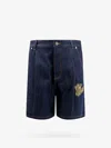 Off-white Bermuda In Denim Con Logo Anni '90 In Blue