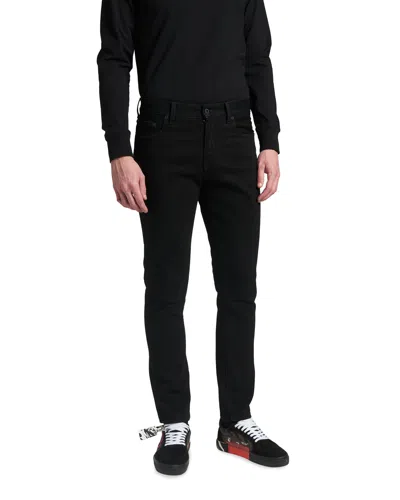 Off-white Men's Diagonal-pocket Skinny Jeans In Black