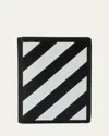 Off-white Men's Diagonal Stripe Leather Wallet In Black White