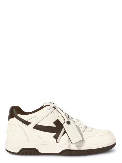 Off-white Men's Elegant Leather Sneakers | Size 43 | Omia189s25 In White