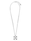 Off-white Arrow-charm Chain Necklace In Silver