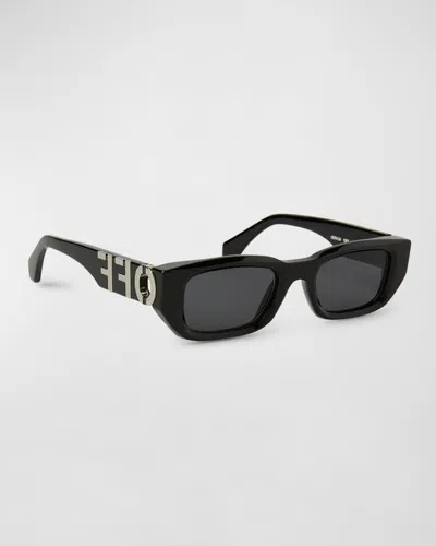 Off-white Men's Fillmore Acetate Rectangle Sunglasses In Black