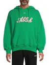 Off-white Oversize Football Logo Graphic Hoodie In Green