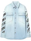 Off-white Blue Diagonal Fresco Arrow Military Shirt In Blue