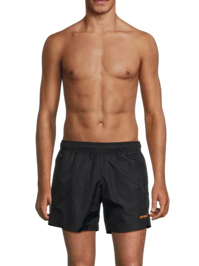 Off-white Men's Gradient Logo Swim Shorts In Black