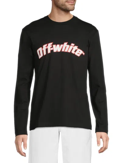 Off-white Men's Graphic Logo Cotton Skate T-shirt In Black