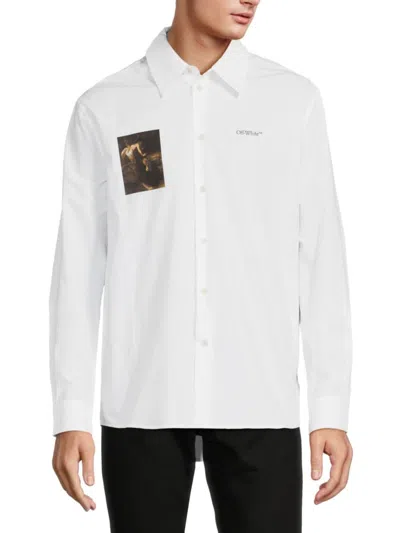 Off-white Men's Graphic Point Collar Shirt In White