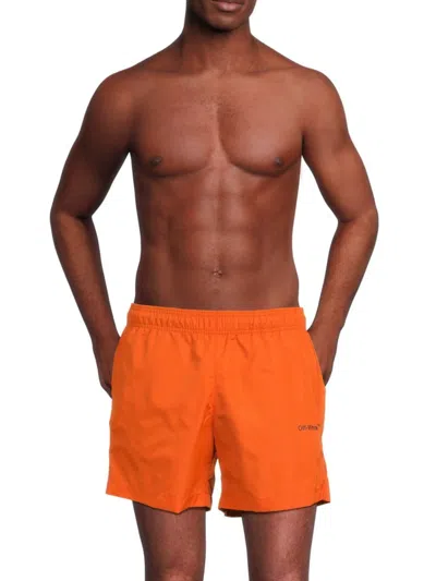 Off-white Men's Graphic Swim Shorts In Orange