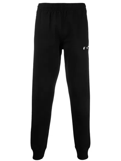 Off-white Men's Hands Off Cotton Track Pants In Black Whit