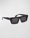 Off-white Men's Hartford Acetate Rectangle Sunglasses In Black