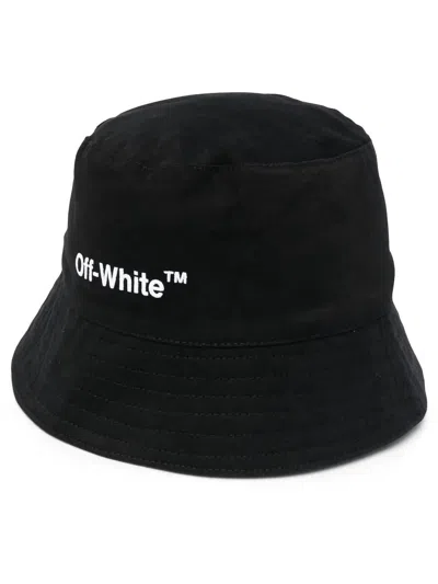 Off-white Men's Helvetica Bucket Hat In Black