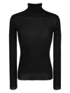 Off-white Helvetica Logo Turtleneck Sweater In Black