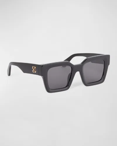 Off-white Men's Jackson Acetate Square Sunglasses In 1007 Black Dark Grey