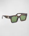 Off-white Jackson Green Square Unisex Sunglasses Oeri13i 6055 50 In Green