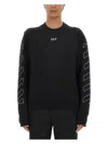 Off-white Diag Stripe Embroidered Jumper Black In Black