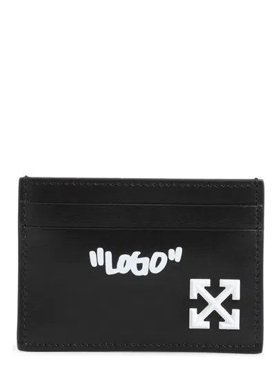 Off-white Men's Jitney Quote Card Case In Blackwhite