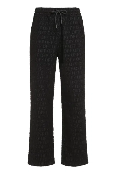 Off-white Men's Knit Bouclé Trousers For Fw23 In Black