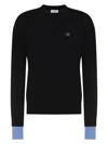 Off-white Men's Knit Wool Pullover Sweater In Black
