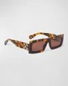 Off-white Laurel Rectangle Sunglasses In Brown