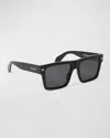 Off-white Men's Lawton Acetate Square Sunglasses In Black Dark Grey