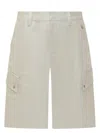 Off-white Men's Linen Safari Cargo Shorts In Whiteaspar