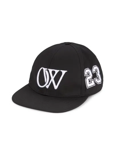 Off-white Men's Logo Boxy Cap In Black White