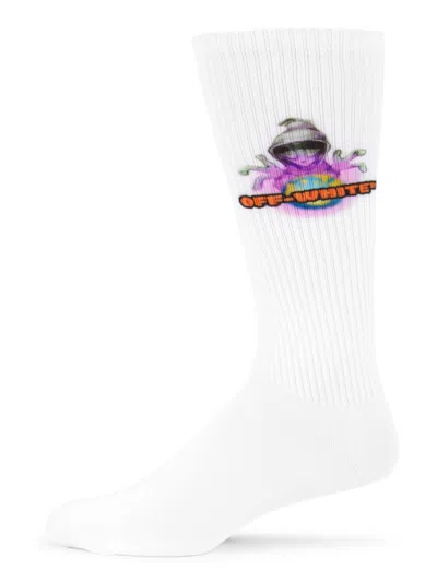 Off-white Men's Logo Knit Socks In White