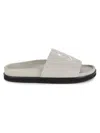 Off-white Pool Time Leather Slide In Grey
