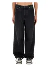 Off-white Wide Five-pocket Jeans With Spacious In Black