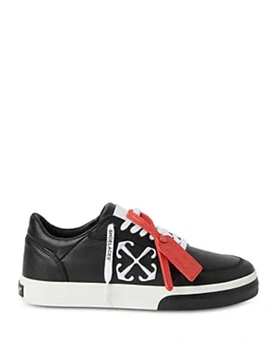 Off-white Men's Low Vulcanized Lace Up Sneakers In Black/silver