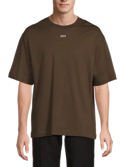 Off-white Men's Martyrdom Arrow Skate Cotton Jersey T-shirt In Brown