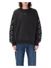 Off-white Felpa Oversize In Cotone Ardesia Uomo In Vintage Black