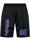 Off-white Mens Black True Blue Basket Brand-patch Regular-fit Woven Shorts In Blacktrueb