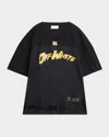 Off-white Men's Mesh Football T-shirt In Black