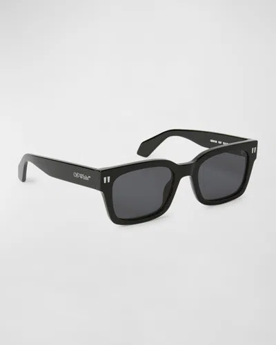 Off-white Men's Midland Acetate Square Sunglasses In Black Dark Grey