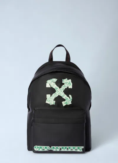 Off-white Off White Men Money Print Heritage Backpack In Black
