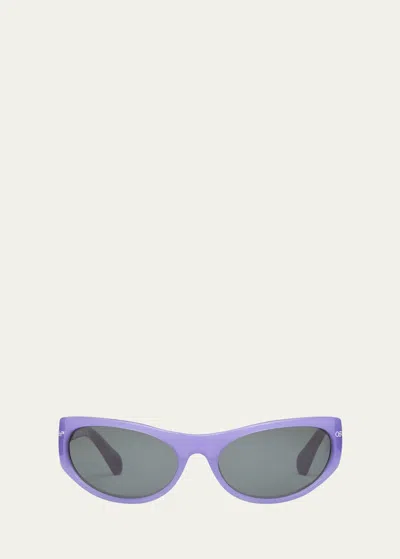 Off-white Napoli Round-frame Sunglasses In Purple