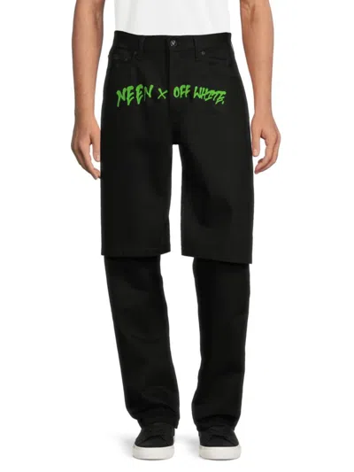 Off-white Men's Need High Rise Double Skate Jeans In Black