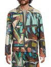 Off-white Men's Neen Harrington Abstract Jacket In Black Multi