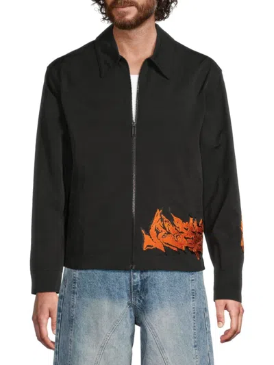 Off-white Man Black Cotton Blend Neen Harrington Jacket