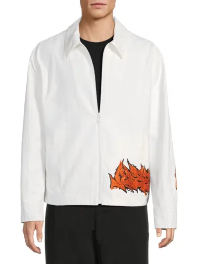 Off-white Men's Neen Harrington Graphic Jacket In White
