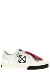 Off-white White New Low Vulcanized Leather Sneakers In White,black