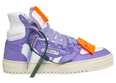 Pre-owned Off-white Men's Off 3.0 Off Court Leather Sneakers In White/purple