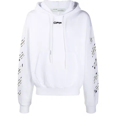 Pre-owned Off-white Men's Off Airport Tape Arrows Diag Hoodie In White