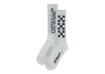 Pre-owned Off-white Men's Off Arrow Bookish Socks In White/black (omra075c99kni0010110) In Multi