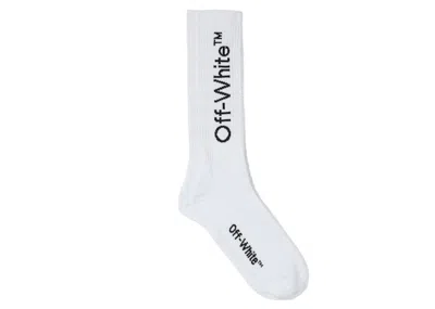 Pre-owned Off-white Men's Off Arrows Mid Socks In White/black In Multi
