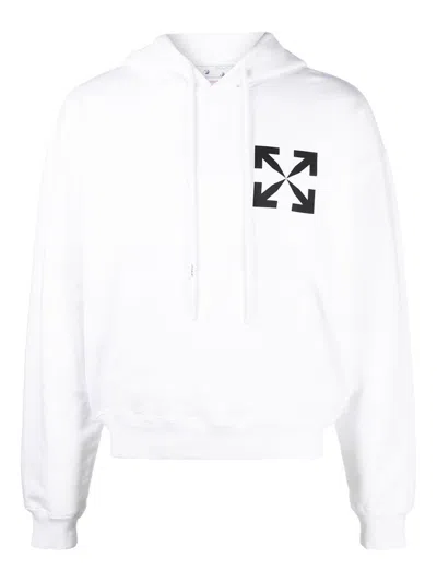 Pre-owned Off-white Men's Off Arrows Print Hoodie In White/black