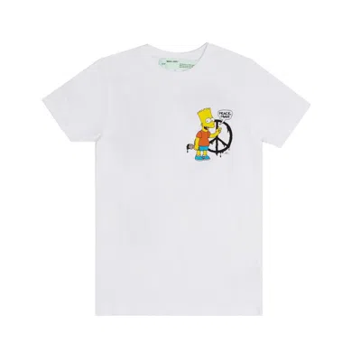Pre-owned Off-white Men's Off Bart Peace T-shirt In White