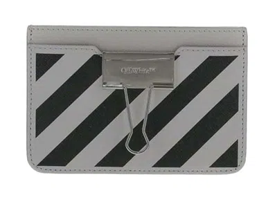 Pre-owned Off-white Men's Off Binder Simple Card Case In White