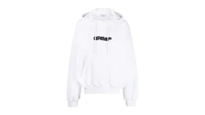 Pre-owned Off-white Men's Off Blurr Book Over Hoodie In White